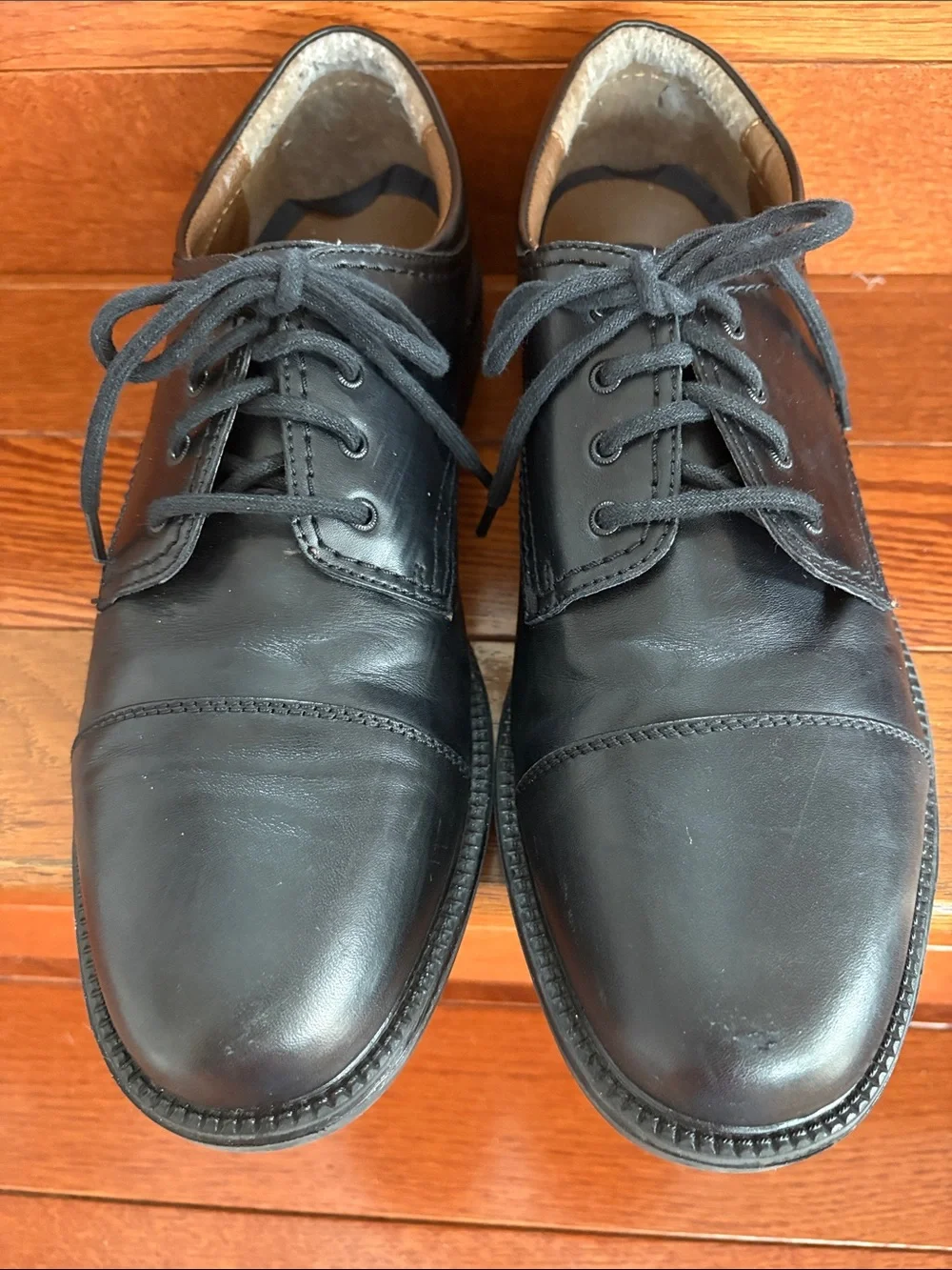Dockers Men’s Black Leather Cap Toe Oxford Dress Shoes – Classic Lace-Up